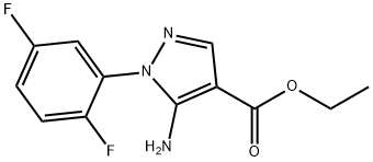 5-アミノ-1-(2,5-ジフルオロフェニル)ピラゾール-4-カルボン酸エチル 化学構造式