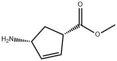 (1S,4R)-4-アミノ-2-シクロペンテン-1-カルボン酸メチル 化学構造式