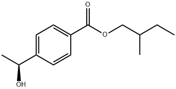 Benzoic acid, 4-(1-hydroxyethyl)-, 2-methylbutyl ester, [S-(R*,R*)]- (9CI) Structure