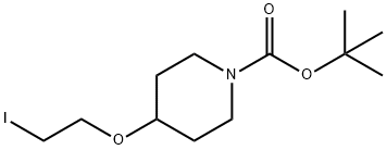 1-Piperidinecarboxylic acid, 4-(2-iodoethoxy)-, 1,1-dimethylethyl ester Structure