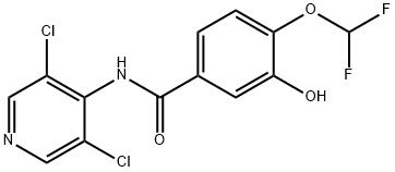 N-(3,5-二氯吡啶-4-基)-3-(环丙基甲氧基-4-羟基苯甲酰胺, 1391052-76-8, 结构式