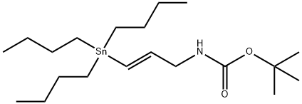 tert-Butyl N-[(E)-3-tributylstannylallyl]carbamate Structure