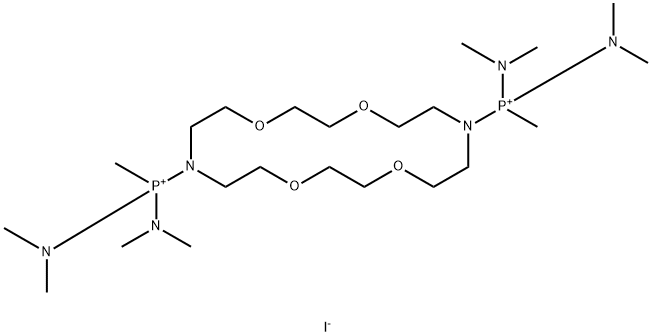 [16-(bis(dimethylamino)-methyl-phosphaniumyl)-1,4,10,13-tetraoxa-7,16- diazacyclooctadec-7-yl]-bis(dimethylamino)-methyl-phosphanium diiodide 化学構造式