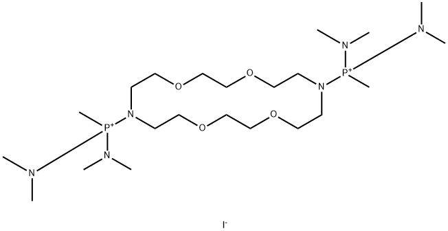 [16-(bis(dimethylamino)-methyl-phosphaniumyl)-1,4,10,13-tetraoxa-7,16- diazacyclooctadec-7-yl]-bis(dimethylamino)-methyl-phosphanium diiodide,139194-01-7,结构式