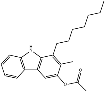 1-Heptyl-2-methyl-9H-carbazol-3-ol acetate (ester) 结构式