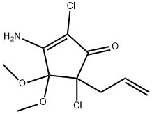 3-amino-2,5-dichloro-4,4-dimethoxy-5-prop-2-enyl-cyclopent-2-en-1-one 结构式