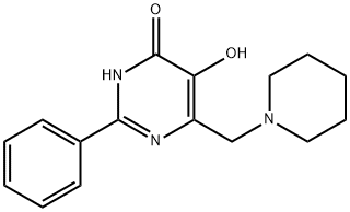 2-Phenyl-6-(piperidinomethyl)-4,5-pyrimidinediol Struktur