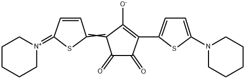3-(2-Piperidino-thien-2-yl)-5-(2,5-dihydro-4-methyl-2-piperidin-1-ylidene-onium-thien-5-ylidene)-1,2-dioxo-cyclopenten-4-olate 化学構造式