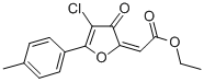 Acetic acid, (4-chloro-5-(4-methylphenyl)-3-oxo-2(3H)-furanylidene)-,  ethyl ester 化学構造式