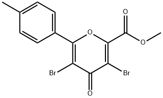 methyl 3,5-dibromo-6-(4-methylphenyl)-4-oxo-pyran-2-carboxylate Structure