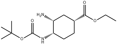 (1R,3R,4S)-3-Amino-4-(Boc-amino)cyclohexane-carboxylic acid ethyl ester, 1392745-41-3, 结构式