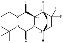 Ethyl (1R,3R,4R)-rel-2-Boc-5,5-difluoro-2-azabicyclo[2.2.2]octane-3-carboxylate 结构式