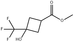 methyl 3-hydroxy-3-(trifluoromethyl)cyclobutane-1-carboxylate 结构式