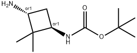 trans-3-(Boc-amino)-2,2-dimethylcyclobutylamine 结构式