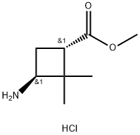 trans-Methyl 3-amino-2,2-dimethyl-cyclobutanecarboxylate hydrochloride 结构式