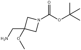 1-BOC-3-アミノメチル-3-メトキシアゼチジン 化学構造式