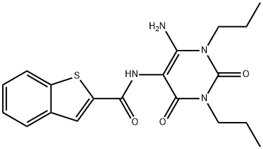 Benzo[b]thiophene-2-carboxamide,  N-(6-amino-1,2,3,4-tetrahydro-2,4-dioxo-1,3-dipropyl-5-pyrimidinyl)- 结构式