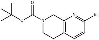 2-溴-5,8-二氢-1,7-萘啶-7(6H)-羧酸叔丁酯 结构式