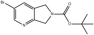 叔-丁基 3-溴-5H,6H,7H-吡咯并[3,4-B]吡啶-6-甲酸基酯 结构式