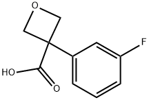 3-(3-Fluorophenyl)oxetane-3-carboxylic acid 化学構造式