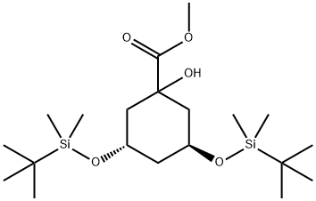 (3S,5S)-3,5-Bis[[(1,1-diMethylethyl)diMethylsilyl]oxy]-1-hydroxy-cyclohexanecarboxylic Acid Methyl Ester Struktur