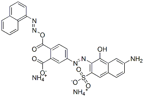 Benzenedicarboxylic acid, 4-(7-amino-1-hydroxy-3-sulfo-2-naphthalenyl)azo-1-naphthalenylazo-, ammonium salt Structure