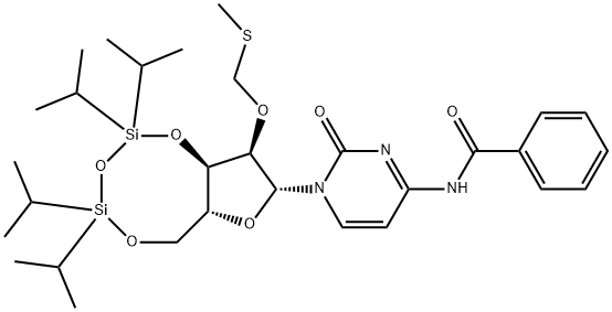 139434-68-7 N-苯甲酰基-2'-O-[(甲硫基)甲基]-3',5'-O-[1,1,3,3-四(1-甲基乙基)-1,3-二硅氧烷二基]胞苷