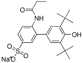 Benzenesulfonic acid, 4-3-3,5-bis(1,1-dimethylethyl)-4-hydroxyphenyl-1-oxopropylamino-, monosodium salt 化学構造式