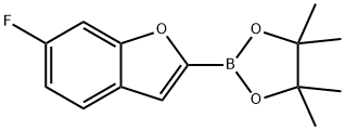 2-(6-Fluorobenzofuran-2-yl)-4,4,5,5-tetramethyl-1,3,2-dioxaborolane Struktur