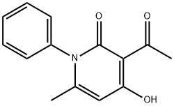 3-Acetyl-4-hydroxy-6-methyl-1-phenyl-2-pyridone Struktur