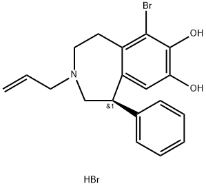 R(+)-6-BROMO-7,8-DIHYDROXY-3-ALLYL-1-PHENYL-2,3,4,5-TETRAHYDRO-1H-3-BENZAZEPINE HYDROBROMIDE 化学構造式