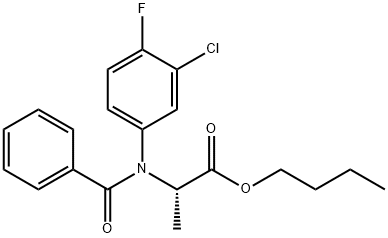 butyl 2-(benzoyl-3-chloro-4-fluoroanilino)propanoate Struktur