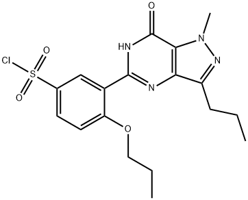 3-(1-Methyl-7-oxo-3-propyl-6,7-dihydro-1H-pyrazolo[4,3-d]pyrimidin-5-yl)-4-propoxy-benzenesulfonyl chloride,139756-24-4,结构式