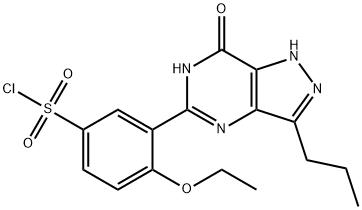 5-(5-Chlorosulfonyl-2-ethoxyphenyl)-3-propyl-1,6-dihydro_x000b_-7H-pyrazolo[4,3-d]pyrimidin-7-one 化学構造式