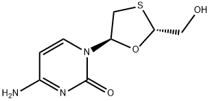 REF DUPL: trans-2-Hydroxymethyl-5-(cytosin-1-yl)-1,3-oxathiolane 化学構造式
