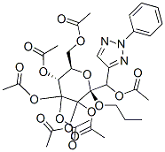 beta-D-Glucopyranoside, 2,3-bis(acetyloxy)-1-[(acetyloxy)(2-phenyl-2H- 1,2,3-triazol-4-yl)methyl]propyl, tetraacetate (ester), [1S(R),2R]- 结构式