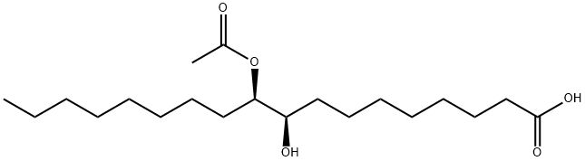 rel-(9R*,10R*)-10-アセチルオキシ-9-ヒドロキシオクタデカン酸 化学構造式
