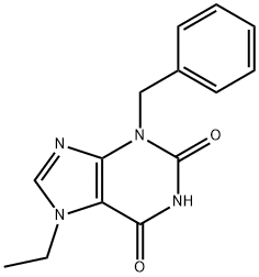 3-BENZYL-7-ETHYL-3,7-DIHYDRO-PURINE-2,6-DIONE 化学構造式