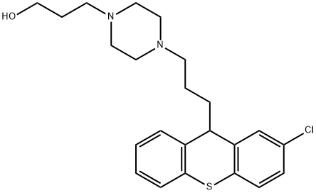 4-[3-(2-クロロ-9H-チオキサンテン-9-イル)プロピル]-1-ピペラジン-1-プロパノール 化学構造式