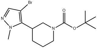 3-(4-溴-1-甲基-1H-吡唑-5-基)哌啶-1-羧酸叔丁酯 结构式