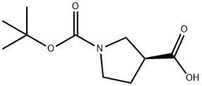 (3S)-1-(tert-Butoxycarbonyl)-3-pyrrolidinecarboxylic acid Struktur