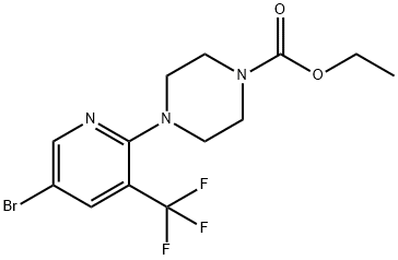 4-(5-溴-3-(三氟甲基)吡啶-2-基)哌嗪-1-羧酸乙酯,1401522-00-6,结构式