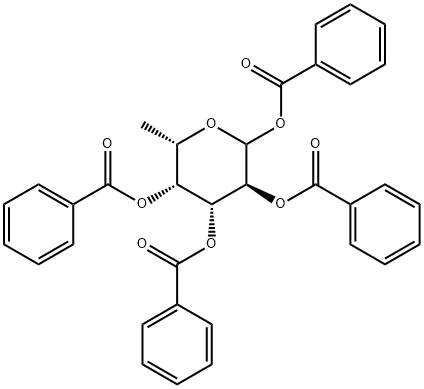 1,2,3,4-テトラ-O-ベンゾイル-L-フコピラノース 化学構造式