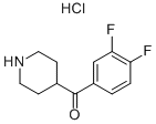 (3,4-二氟苯基)-哌啶-4-甲酮盐酸盐 结构式