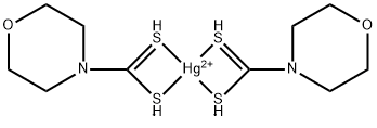 Mercury(II)bis(4-morpholinecarbodithioate) Struktur