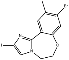 9-BroMo-2-iodo-10-Methyl-5,6-dihydrobenzo[f]iMidazo[1,2-d][1,4]oxazepine Struktur