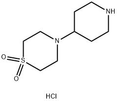 4-(哌啶-4-基)硫代吗啉1,1-二氧化物二盐酸盐,1403766-89-1,结构式