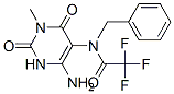 Acetamide,  N-(6-amino-1,2,3,4-tetrahydro-3-methyl-2,4-dioxo-5-pyrimidinyl)-2,2,2-trifluoro-N-(phenylmethyl)-  (9CI) 结构式