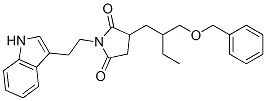 2-[2-[(ベンジルオキシ)メチル]ブチル]-N-[2-(1H-インドール-3-イル)エチル]スクシンイミド 化学構造式