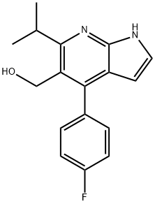 4-(4-氟苯基)-6-(1-甲基乙基)-1H-吡咯并[2,3-B]吡啶-5-甲醇 结构式